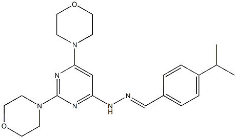 4-isopropylbenzaldehyde (2,6-dimorpholin-4-ylpyrimidin-4-yl)hydrazone Struktur