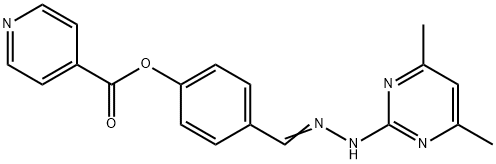 4-[2-(4,6-dimethyl-2-pyrimidinyl)carbohydrazonoyl]phenyl isonicotinate Struktur