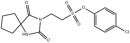 4-chlorophenyl 2-(2,4-dioxo-1,3-diazaspiro[4.4]non-3-yl)ethanesulfonate Struktur