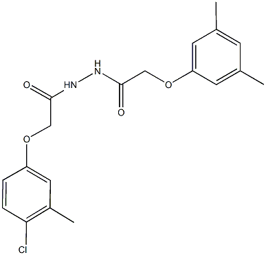 2-(4-chloro-3-methylphenoxy)-N'-[(3,5-dimethylphenoxy)acetyl]acetohydrazide Struktur