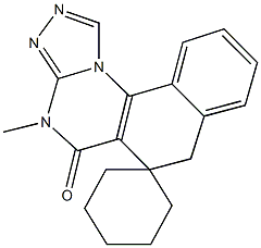 4-methyl-6,7-dihydrospiro(benzo[h][1,2,4]triazolo[4,3-a]quinazoline-6,1'-cyclohexane)-5(4H)-one Struktur