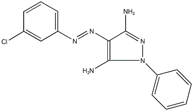 4-[(3-chlorophenyl)diazenyl]-1-phenyl-1H-pyrazole-3,5-diamine Struktur