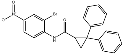 N-{2-bromo-4-nitrophenyl}-2,2-diphenylcyclopropanecarboxamide Struktur