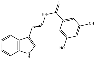 3,5-dihydroxy-N'-(1H-indol-3-ylmethylene)benzohydrazide Struktur