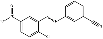 3-({2-chloro-5-nitrobenzylidene}amino)benzonitrile Struktur