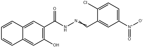 N'-{2-chloro-5-nitrobenzylidene}-3-hydroxy-2-naphthohydrazide Struktur