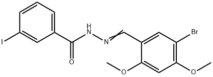 N'-(5-bromo-2,4-dimethoxybenzylidene)-3-iodobenzohydrazide Struktur