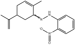 5-isopropenyl-2-methyl-2-cyclohexen-1-one {2-nitrophenyl}hydrazone Struktur