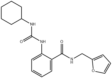 2-{[(cyclohexylamino)carbonyl]amino}-N-(2-furylmethyl)benzamide Struktur