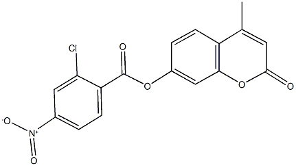 4-methyl-2-oxo-2H-chromen-7-yl 2-chloro-4-nitrobenzoate Struktur