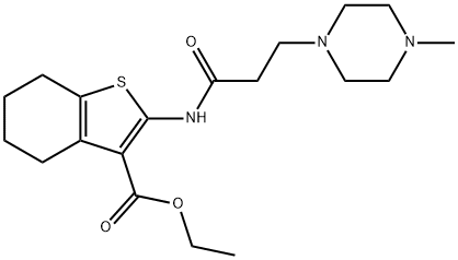 ethyl 2-{[3-(4-methyl-1-piperazinyl)propanoyl]amino}-4,5,6,7-tetrahydro-1-benzothiophene-3-carboxylate Struktur