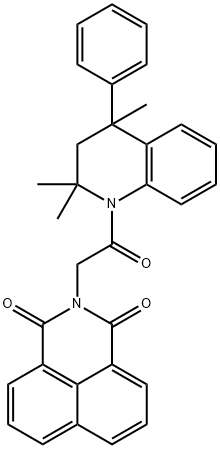 2-[2-oxo-2-(2,2,4-trimethyl-4-phenyl-3,4-dihydro-1(2H)-quinolinyl)ethyl]-1H-benzo[de]isoquinoline-1,3(2H)-dione Struktur