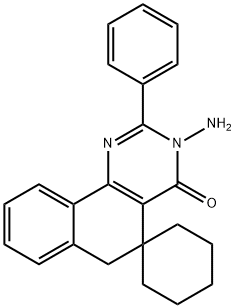 3-amino-2-phenyl-5,6-dihydrospiro(benzo[h]quinazoline-5,1'-cyclohexane)-4(3H)-one Struktur