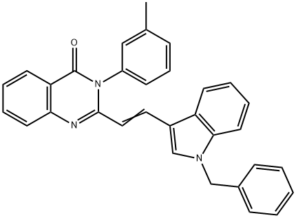 2-[2-(1-benzyl-1H-indol-3-yl)vinyl]-3-(3-methylphenyl)-4(3H)-quinazolinone Struktur