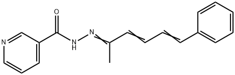 N'-(1-methyl-5-phenyl-2,4-pentadienylidene)nicotinohydrazide Struktur