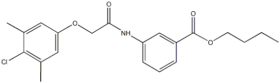 butyl 3-({[(4-chloro-3,5-dimethylphenyl)oxy]acetyl}amino)benzoate Struktur