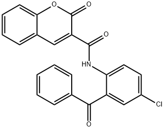 N-(2-benzoyl-4-chlorophenyl)-2-oxo-2H-chromene-3-carboxamide Struktur