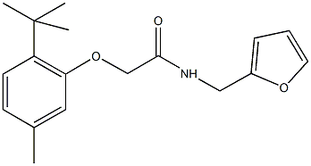 2-(2-tert-butyl-5-methylphenoxy)-N-(2-furylmethyl)acetamide Struktur