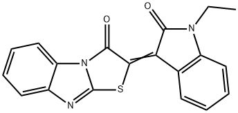 2-(1-ethyl-2-oxo-1,2-dihydro-3H-indol-3-ylidene)[1,3]thiazolo[3,2-a]benzimidazol-3(2H)-one Struktur