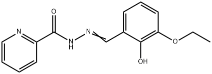 N'-(3-ethoxy-2-hydroxybenzylidene)-2-pyridinecarbohydrazide Struktur