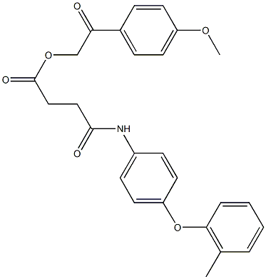 2-(4-methoxyphenyl)-2-oxoethyl 4-[4-(2-methylphenoxy)anilino]-4-oxobutanoate Struktur