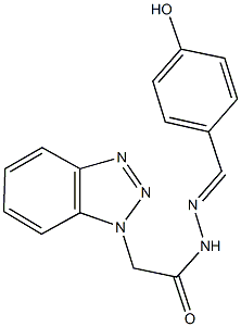 2-(1H-1,2,3-benzotriazol-1-yl)-N'-(4-hydroxybenzylidene)acetohydrazide Struktur