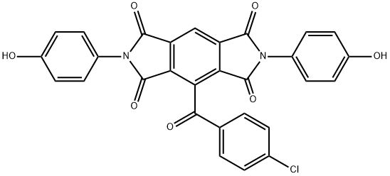 4-[(4-chlorophenyl)carbonyl]-2,6-bis(4-hydroxyphenyl)pyrrolo[3,4-f]isoindole-1,3,5,7(2H,6H)-tetrone Struktur