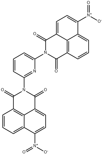 6-nitro-2-[6-(6-nitro-1,3-dioxo-1H-benzo[de]isoquinolin-2(3H)-yl)-2-pyridinyl]-1H-benzo[de]isoquinoline-1,3(2H)-dione Struktur