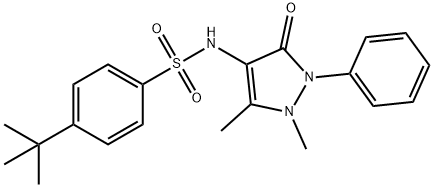 4-tert-butyl-N-(1,5-dimethyl-3-oxo-2-phenyl-2,3-dihydro-1H-pyrazol-4-yl)benzenesulfonamide Struktur