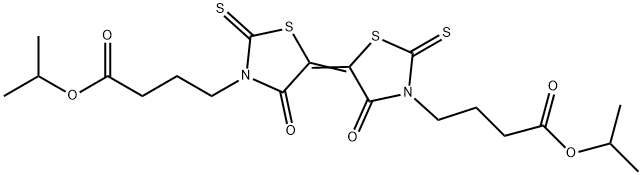 3,3'-di(3-isopropoxy-4-oxobutyl)-4,4'-dioxo-2,2'-dithioxo-5,5'-bis[1,3-thiazolidin-5-ylidene] Struktur