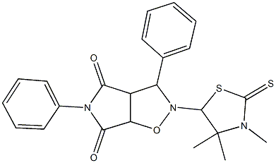 3,5-diphenyl-2-(3,4,4-trimethyl-2-thioxo-1,3-thiazolidin-5-yl)dihydro-2H-pyrrolo[3,4-d]isoxazole-4,6(3H,5H)-dione Struktur