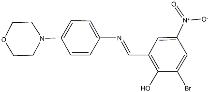 2-bromo-4-nitro-6-({[4-(4-morpholinyl)phenyl]imino}methyl)phenol Struktur