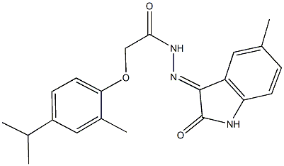 2-(4-isopropyl-2-methylphenoxy)-N'-(5-methyl-2-oxo-1,2-dihydro-3H-indol-3-ylidene)acetohydrazide Struktur