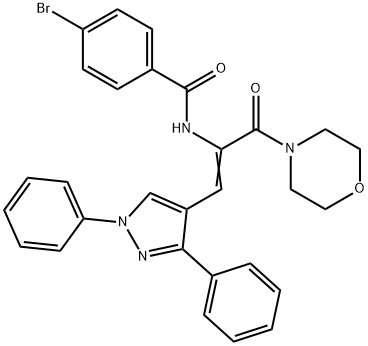 4-bromo-N-[2-(1,3-diphenyl-1H-pyrazol-4-yl)-1-(4-morpholinylcarbonyl)vinyl]benzamide Struktur