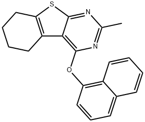 2-methyl-5,6,7,8-tetrahydro[1]benzothieno[2,3-d]pyrimidin-4-yl 1-naphthyl ether Struktur