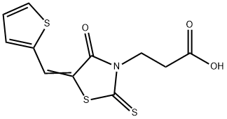 3-[4-oxo-5-(2-thienylmethylene)-2-thioxo-1,3-thiazolidin-3-yl]propanoic acid Struktur