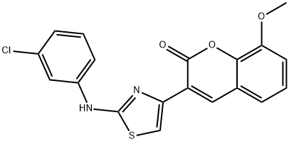 3-[2-(3-chloroanilino)-1,3-thiazol-4-yl]-8-methoxy-2H-chromen-2-one Struktur