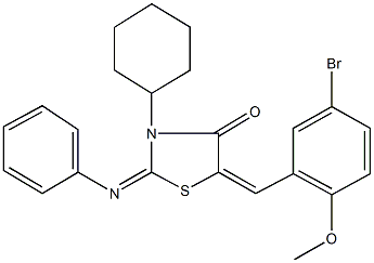 5-(5-bromo-2-methoxybenzylidene)-3-cyclohexyl-2-(phenylimino)-1,3-thiazolidin-4-one Struktur