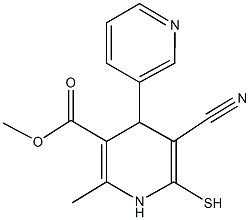 methyl 5-cyano-2-methyl-6-sulfanyl-1,4-dihydro-3',4-bipyridine-3-carboxylate Struktur