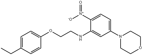 4-{3-{[2-(4-ethylphenoxy)ethyl]amino}-4-nitrophenyl}morpholine Struktur