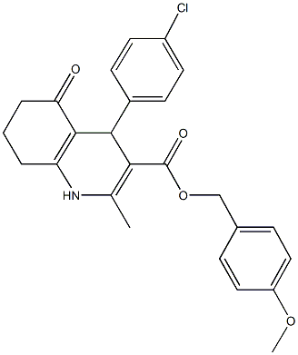 4-methoxybenzyl 4-(4-chlorophenyl)-2-methyl-5-oxo-1,4,5,6,7,8-hexahydro-3-quinolinecarboxylate Struktur