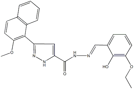 N'-(3-ethoxy-2-hydroxybenzylidene)-3-(2-methoxy-1-naphthyl)-1H-pyrazole-5-carbohydrazide Struktur