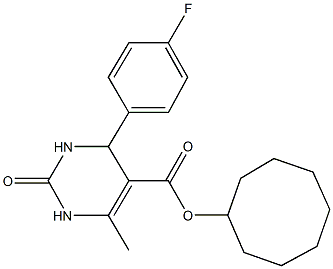 cyclooctyl 4-(4-fluorophenyl)-6-methyl-2-oxo-1,2,3,4-tetrahydro-5-pyrimidinecarboxylate Struktur