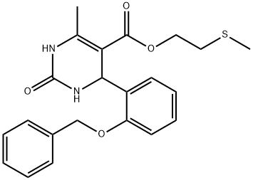 2-(methylsulfanyl)ethyl 4-[2-(benzyloxy)phenyl]-6-methyl-2-oxo-1,2,3,4-tetrahydro-5-pyrimidinecarboxylate Struktur