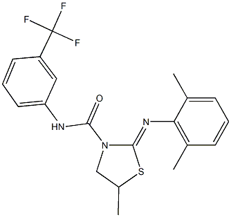 2-[(2,6-dimethylphenyl)imino]-5-methyl-N-[3-(trifluoromethyl)phenyl]-1,3-thiazolidine-3-carboxamide Struktur