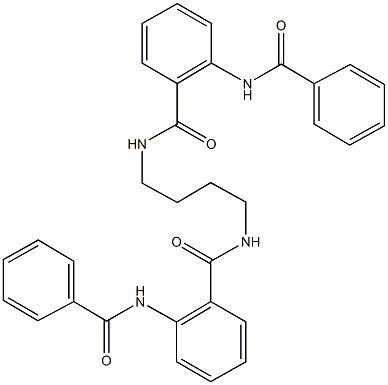 2-(benzoylamino)-N-(4-{[2-(benzoylamino)benzoyl]amino}butyl)benzamide Struktur