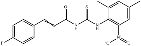 N-[3-(4-fluorophenyl)acryloyl]-N'-{2-nitro-4,6-dimethylphenyl}thiourea Struktur