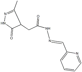 2-(3-methyl-5-oxo-4,5-dihydro-1H-pyrazol-4-yl)-N'-(2-pyridinylmethylene)acetohydrazide Struktur