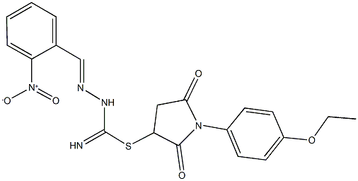 1-(4-ethoxyphenyl)-2,5-dioxo-3-pyrrolidinyl 2-{2-nitrobenzylidene}hydrazinecarbimidothioate Struktur