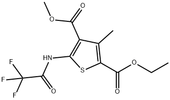 2-ethyl 4-methyl 3-methyl-5-[(trifluoroacetyl)amino]-2,4-thiophenedicarboxylate Struktur